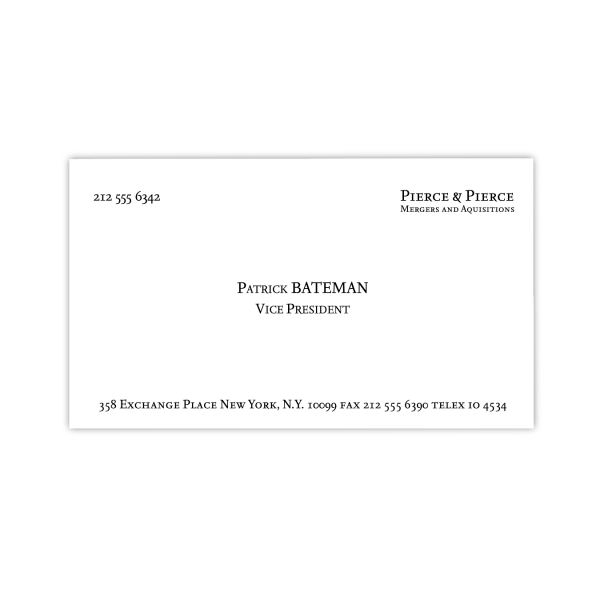 Patrick Bateman Calling Card